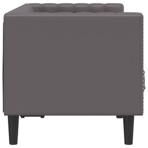 vidaXL Canapé Chesterfield 2 places gris similicuir