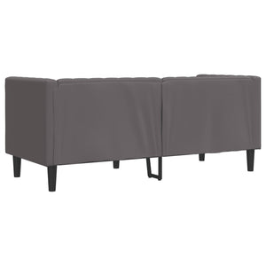 vidaXL Canapé Chesterfield 2 places gris similicuir