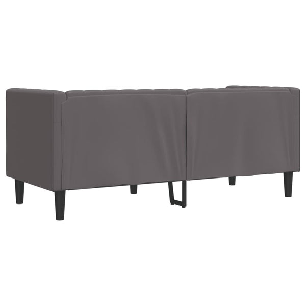 vidaXL Canapé Chesterfield 2 places gris similicuir