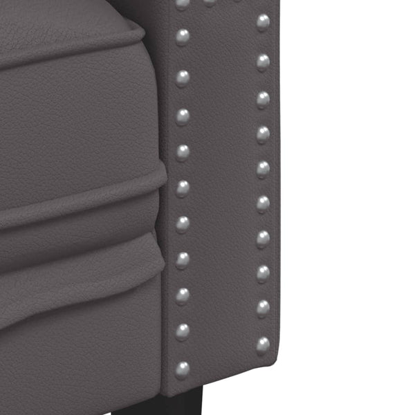 vidaXL Canapé Chesterfield 2 places gris similicuir