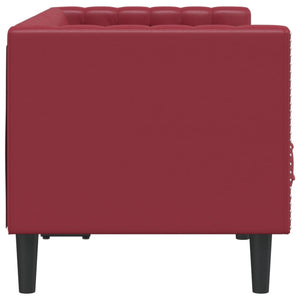 vidaXL Canapé Chesterfield 2 places en similicuir bordeaux