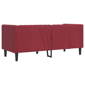 vidaXL Canapé Chesterfield 2 places en similicuir bordeaux