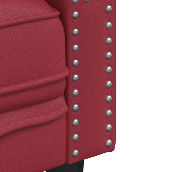 vidaXL Canapé Chesterfield 2 places en similicuir bordeaux