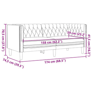 vidaXL Canapé Chesterfield 2 places en similicuir bordeaux
