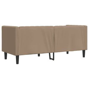 vidaXL Canapé Chesterfield 2 places en similicuir cappuccino
