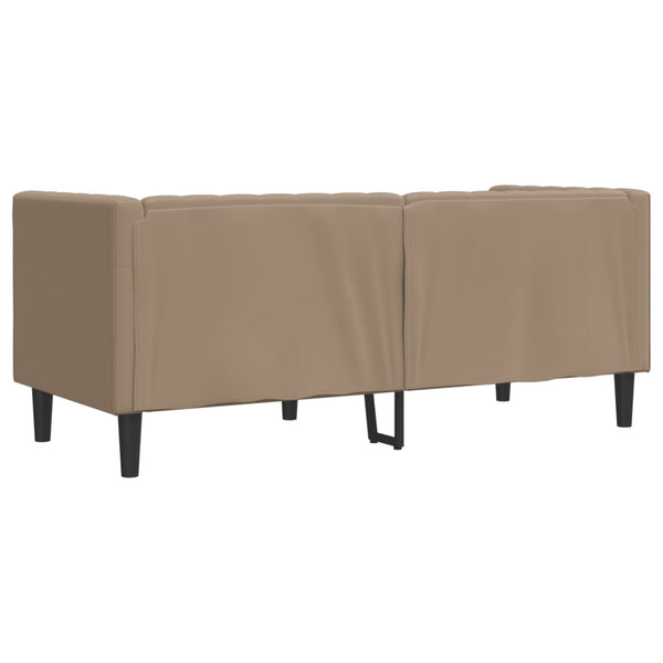 vidaXL Canapé Chesterfield 2 places en similicuir cappuccino