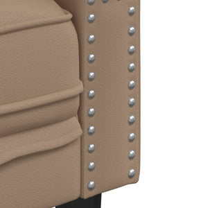 vidaXL Canapé Chesterfield 2 places en similicuir cappuccino