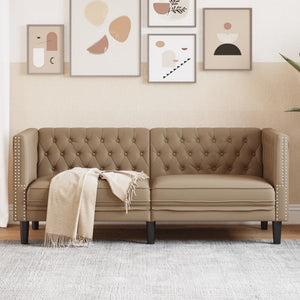 vidaXL Canapé Chesterfield 2 places en similicuir cappuccino