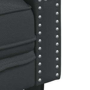 Chesterfield Sofa 3-Sitzer Kunstleder Schwarz