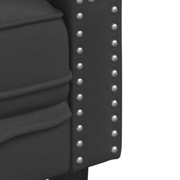 Chesterfield Sofa 3-Sitzer Kunstleder Schwarz