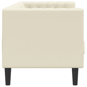 vidaXL Canapé Chesterfield 3 places en similicuir crème
