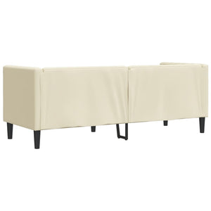 vidaXL Canapé Chesterfield 3 places en similicuir crème