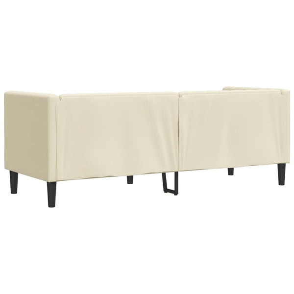 vidaXL Canapé Chesterfield 3 places en similicuir crème