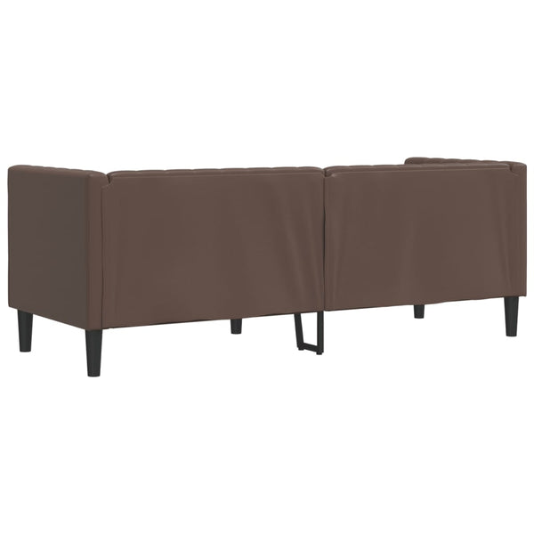 vidaXL Canapé Chesterfield 3 places en similicuir marron