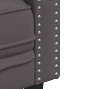 Chesterfield Sofa 3-Sitzer Grau Kunstleder