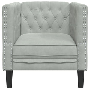 vidaXL Chesterfield Armchair Light Gray Velvet