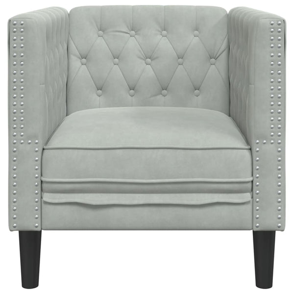 vidaXL Chesterfield Armchair Light Gray Velvet