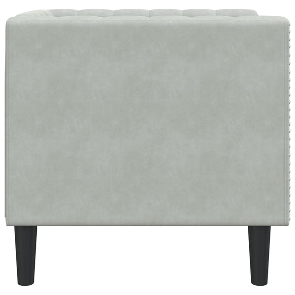 vidaXL Chesterfield Armchair Light Gray Velvet