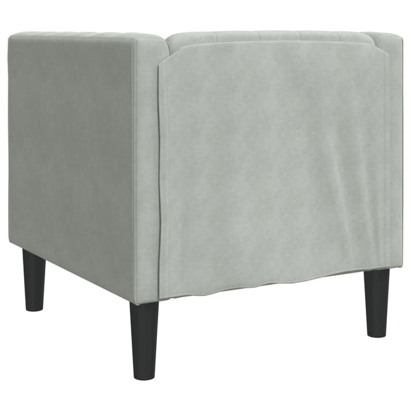 vidaXL Chesterfield Armchair Light Gray Velvet