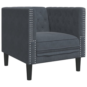 vidaXL Chesterfield Armchair Dark Grey Velvet