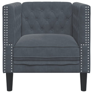 vidaXL Chesterfield Armchair Dark Grey Velvet