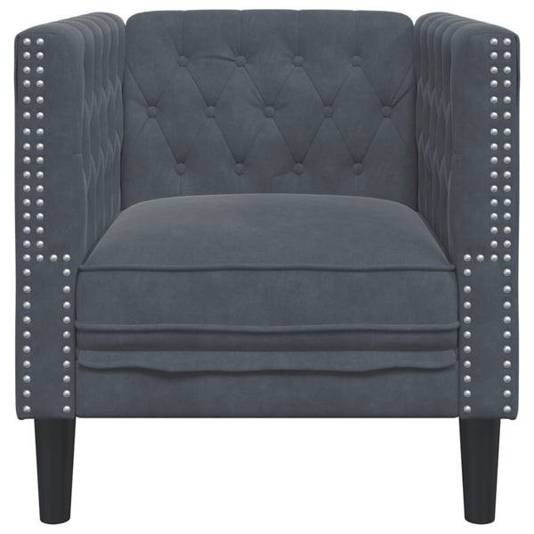vidaXL Chesterfield Armchair Dark Grey Velvet