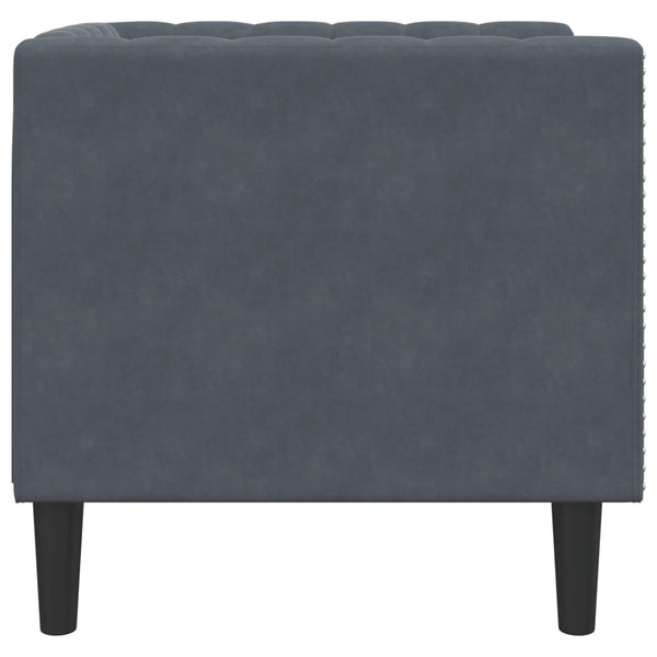 vidaXL Chesterfield Armchair Dark Grey Velvet