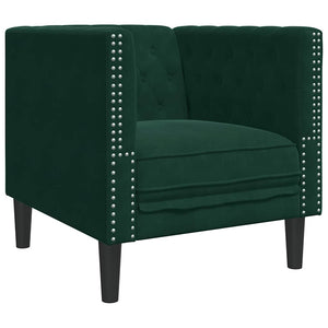 vidaXL Chesterfield Armchair Dark Green Velvet