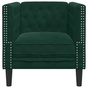 vidaXL Chesterfield Armchair Dark Green Velvet