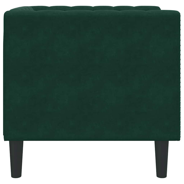 vidaXL Chesterfield Armchair Dark Green Velvet