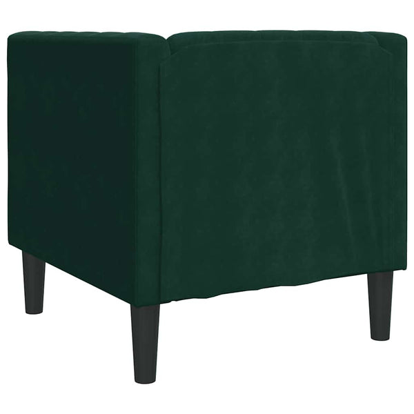 vidaXL Chesterfield Armchair Dark Green Velvet