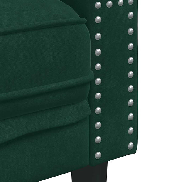 vidaXL Chesterfield Armchair Dark Green Velvet