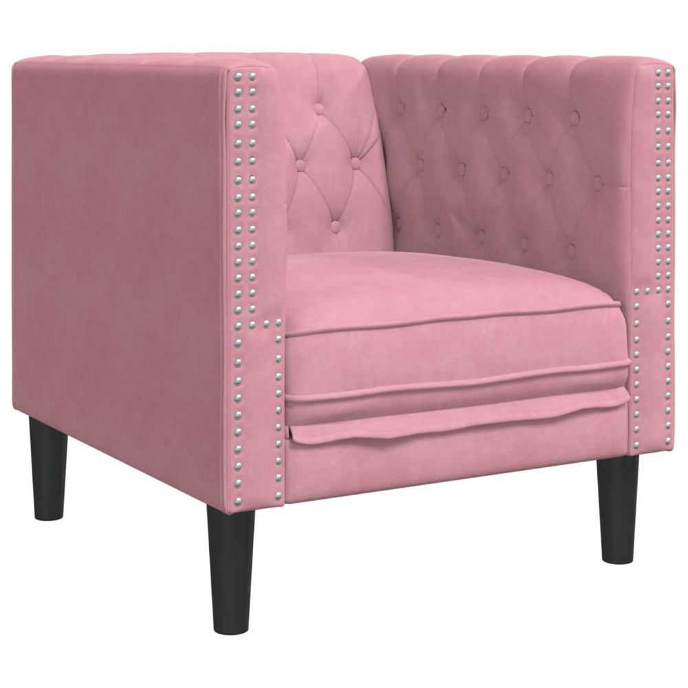 vidaXL Chesterfield Armchair Pink Velvet
