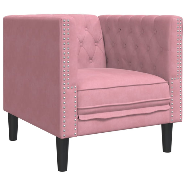 vidaXL Chesterfield Armchair Pink Velvet