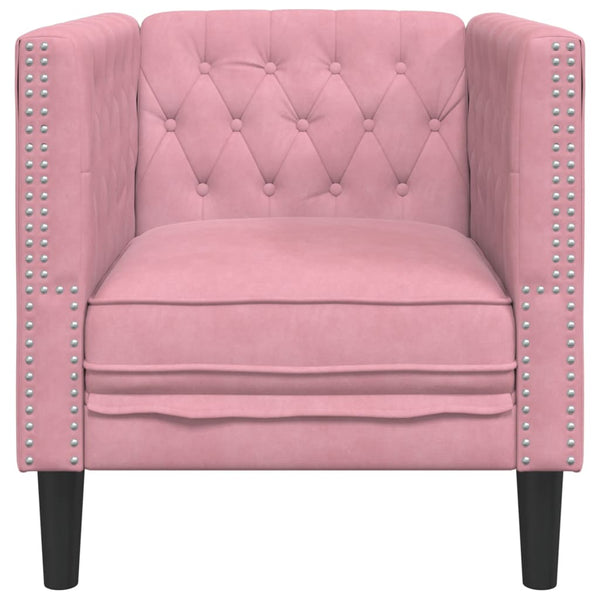 vidaXL Chesterfield Armchair Pink Velvet