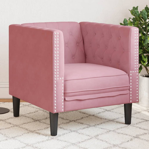vidaXL Chesterfield Armchair Pink Velvet