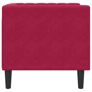 vidaXL Fauteuil Chesterfield velours rouge bordeaux