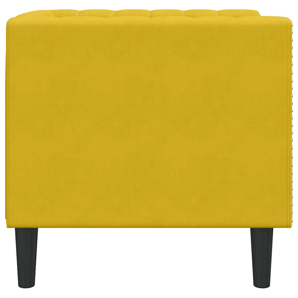 vidaXL Chesterfield Armchair Yellow Velvet