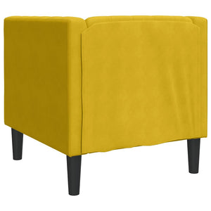 vidaXL Chesterfield Armchair Yellow Velvet