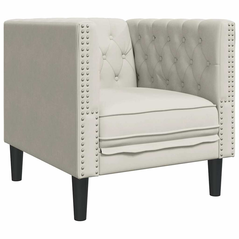 vidaXL Chesterfield Armchair Cream Velvet