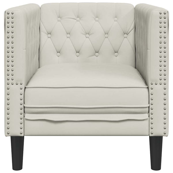vidaXL Chesterfield Armchair Cream Velvet