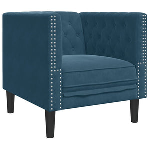 vidaXL Chesterfield Armchair Blue Velvet