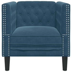 vidaXL Chesterfield Armchair Blue Velvet