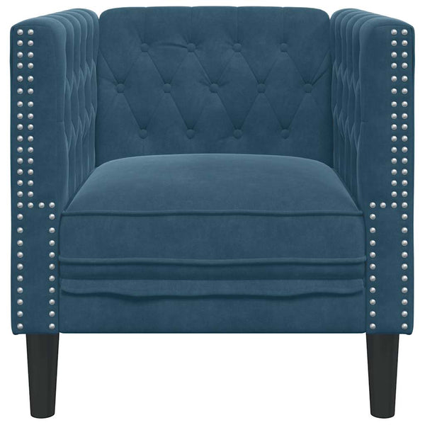 vidaXL Chesterfield Armchair Blue Velvet
