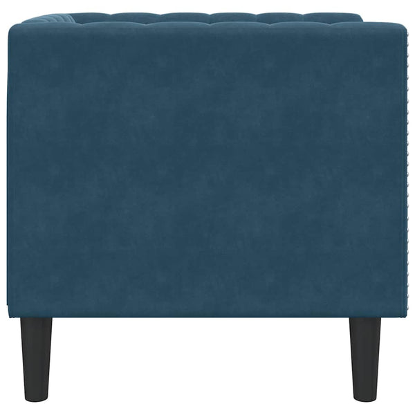 vidaXL Chesterfield Armchair Blue Velvet
