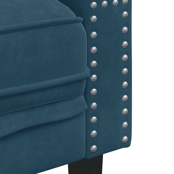 vidaXL Chesterfield Armchair Blue Velvet