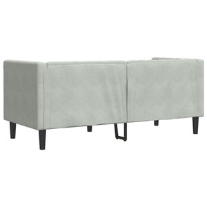 Chesterfield Sofa 2-Sitzer Hellgrau Samt