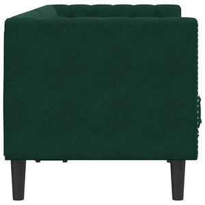 Chesterfield Sofa Dunkelgrün Samt 2-Sitzer