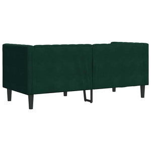 Chesterfield Sofa Dunkelgrün Samt 2-Sitzer