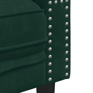 Chesterfield Sofa Dunkelgrün Samt 2-Sitzer